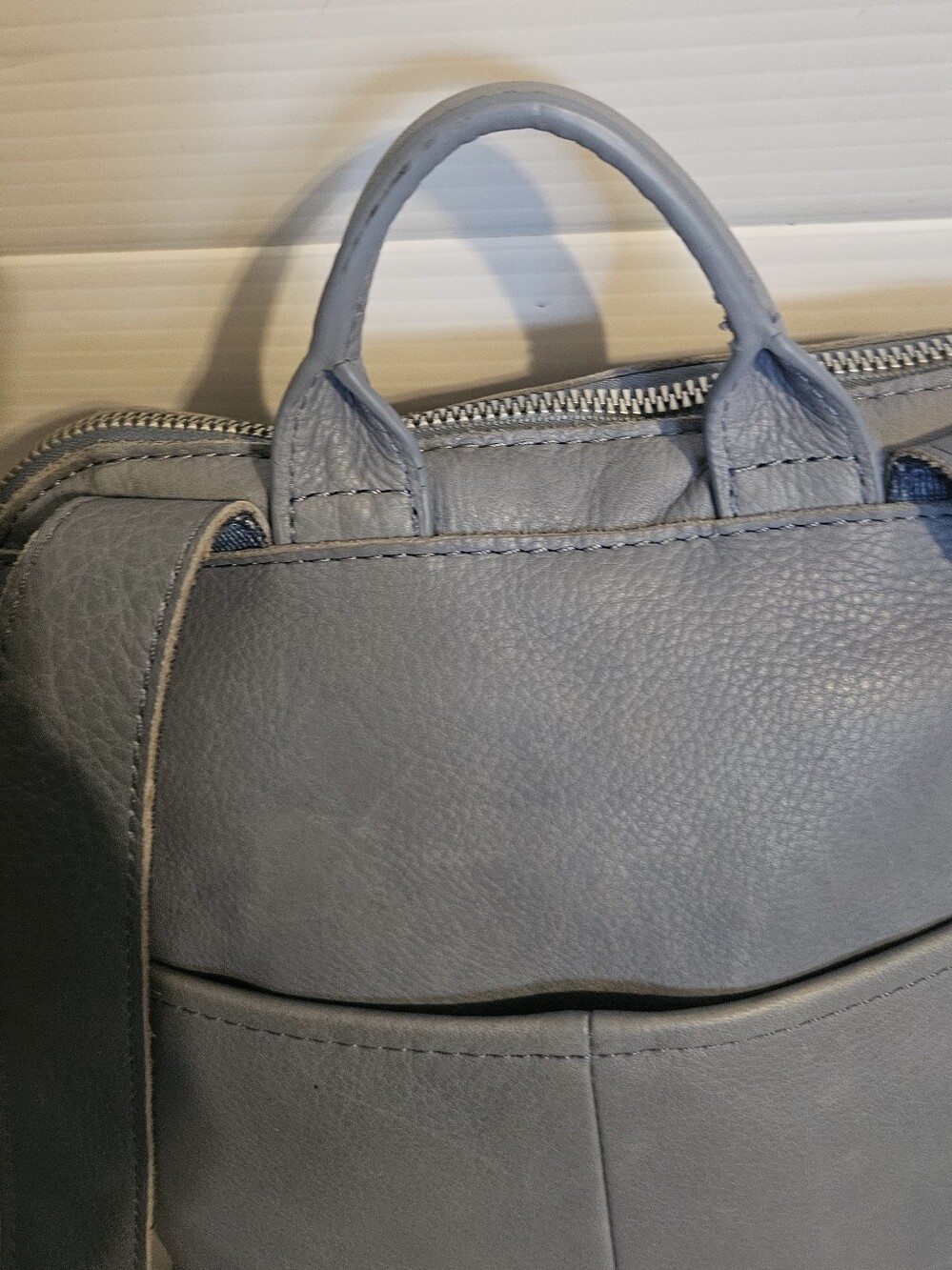 American Leather Co. Cleveland Leather Backpack – Sky Blue Slouchy Bag⁷ - Picture 8 of 16
